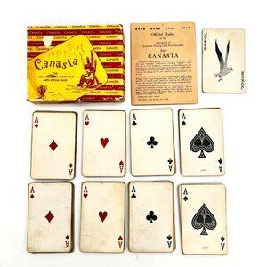 Vintage Canasta New Argentine Rummy Card Game With Official Rules & Box Complete